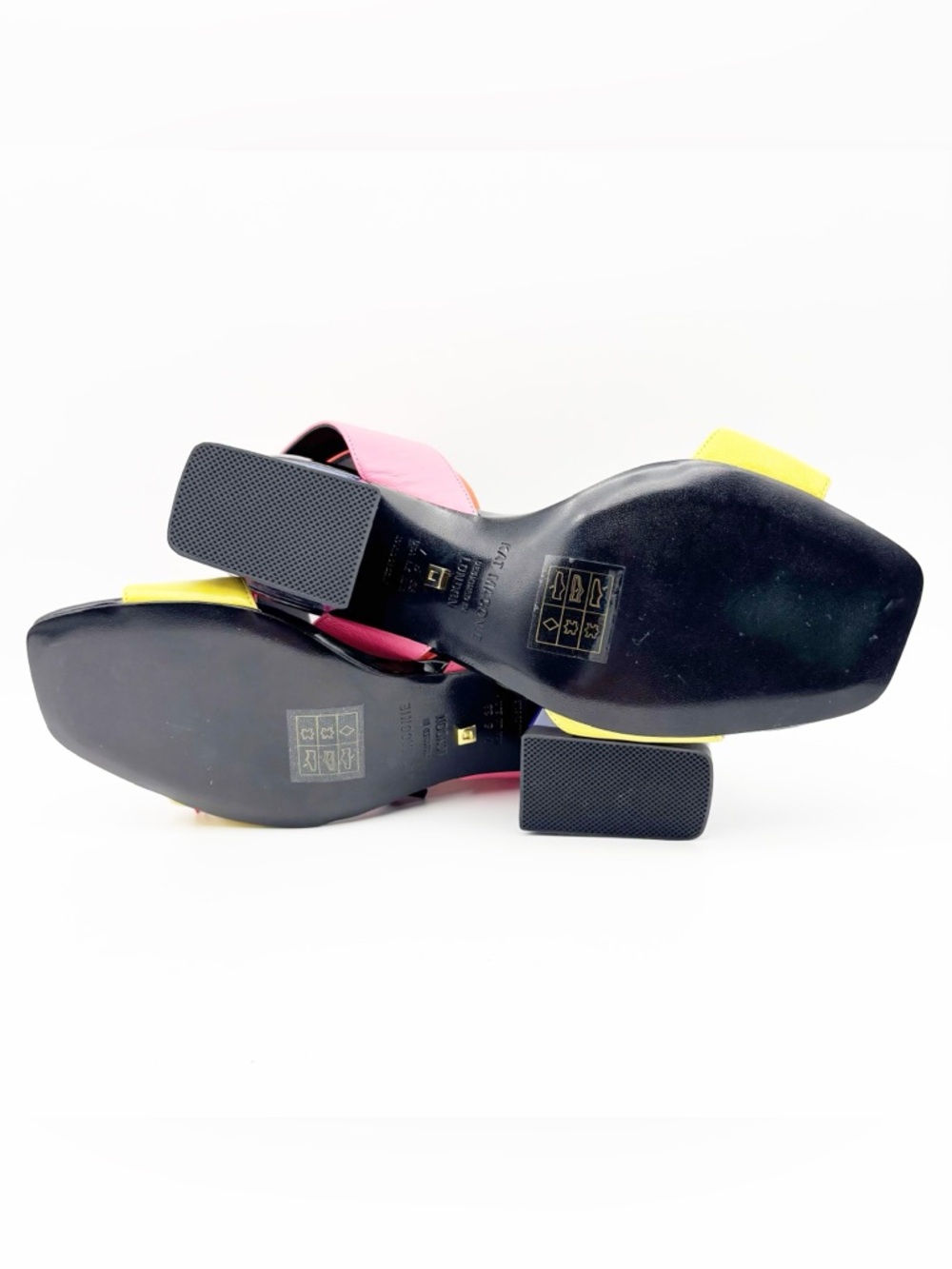 Colorblock Studded Block Heel Sandal - Multi - Picture 12 of 15